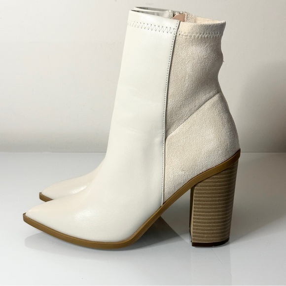 Lulu’s Essex Two-Tone Heeled Bootie 8.5 Pointy Toe - Picture 2 of 7